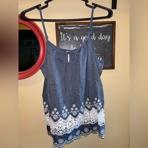 Denim lacy tank top